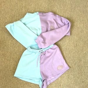Boohoo cropped hoodie set